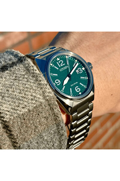 Citizen Erkek Kol Saati - Paslanmaz Çelik Kasa - Yeşil Kadran - Eco-Drive
