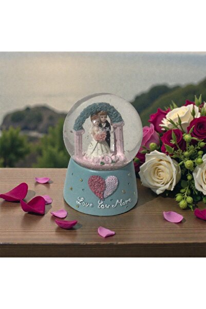NEYŞELİGÜL Aşk Temalı Işıklı Kar Küresi (Snow Globe) – Çift Figürlü
