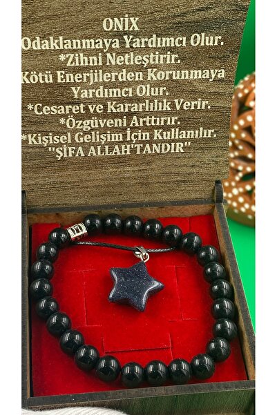 charmove ile kendinizi şımartın Onix necklace bracelet natural stone set