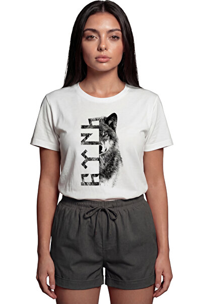 Color Luxe ''Göktürkçe Türk'' Yazılı ve Bozkurt Figürlü Baskılı %100 Pamuk Ra...