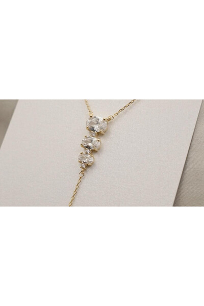 XUPING JEWELRY Colier cu pandantiv alungit placat cu aur de 18k și pietre de ...