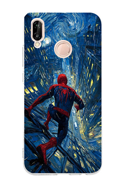 Manitoba Huawei P20 Lite Uyumlu Baskılı Yumuşak Silikon Şeffaf Telefon Kılıfı