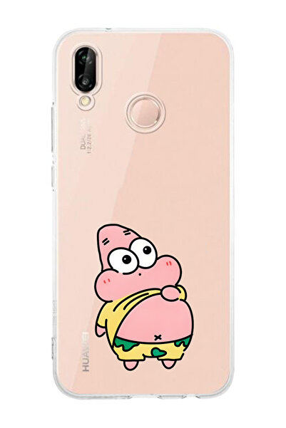 Manitoba Huawei P20 Lite Uyumlu Baskılı Yumuşak Silikon Şeffaf Telefon Kılıfı