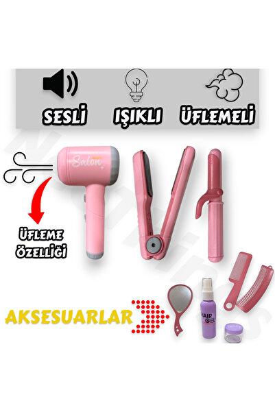 YILDIRIM OYUNCAK Saç Kurutma Makineli Şekillendiricili ve Aksesuarlı Iışklı S...