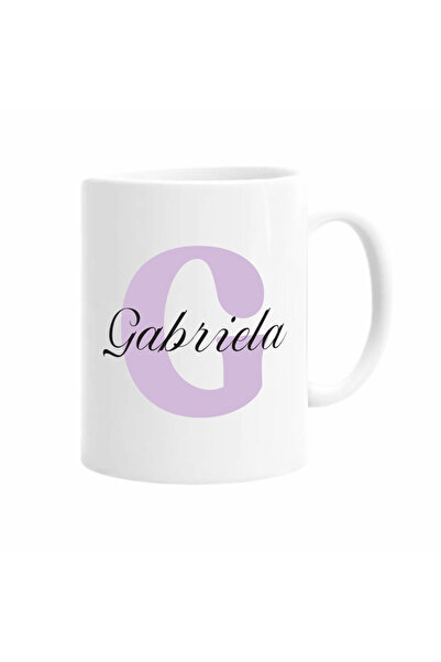 AFFIX THE DIFFERENT PERSPECTIVE Personalized mug with first name, white with white interior and handle 350ml Women's First Name Collection, Gabriela