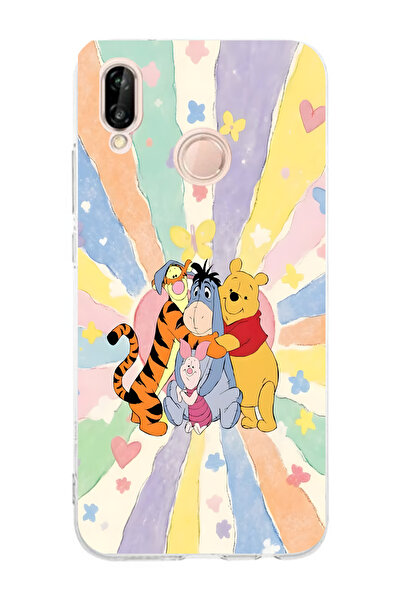 Manitoba Huawei P20 Lite Uyumlu Baskılı Yumuşak Silikon Şeffaf Telefon Kılıfı