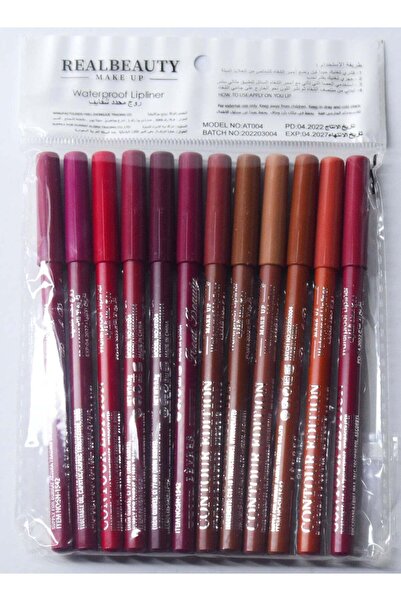 Reel Beauty مجموعة أقلام تحديد شفاه مقاومة للماء، 12 لونًا