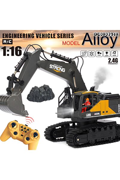 FELİTE Kumandalı Full Fonsiyon 12 kanal Metal Kepçe Şarjlı Duman Çıkaran İş M...