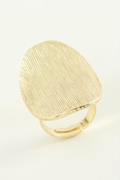 ZERO LAND 1615445749 خاتم معدني بيضاوي (204554) - أصفر