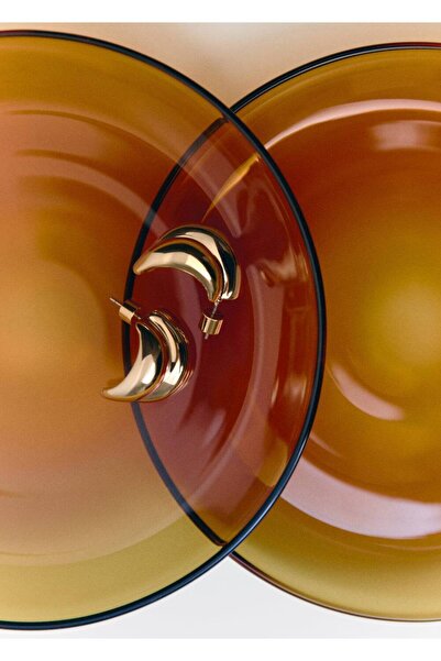 MANGO Woman Kabartmalı yarım halka küpe