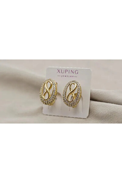 XUPING JEWELRY Cercei Infinity placați cu aur de 18k și cristale de zirconiu