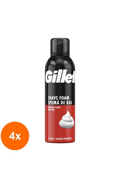 Gillette Set of 4 x Classic Shaving Foam, 200 ml