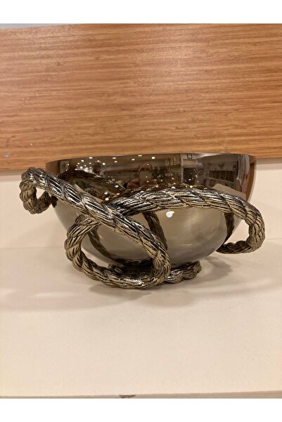 PLUS HOME Decorative Cast Brass Glass Rope Model Footless Fruit Bowl Color An...