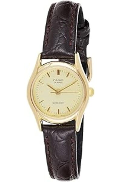 Casio ساعة نسائية من الجلد البني LTP-1094Q-9BRDF