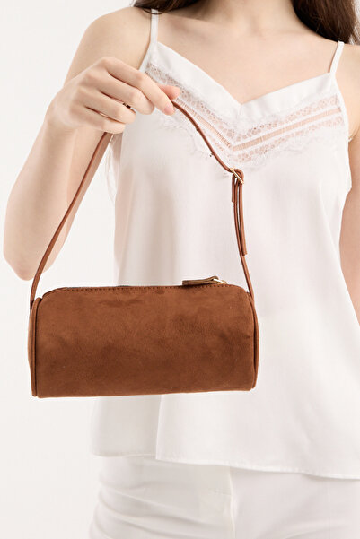 Çantaland Geantă de umăr și de mână, model cilindric, cu închidere cu fermoar