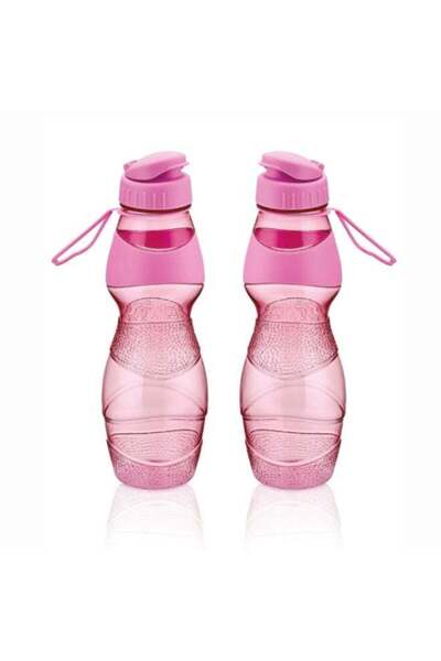 Generic Klox Plastic Water Bottle Set 2 Pieces Pink for School or Sports