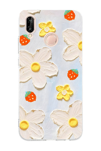 Manitoba Huawei P20 Lite Uyumlu Baskılı Yumuşak Silikon Şeffaf Telefon Kılıfı