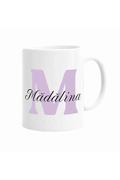 AFFIX THE DIFFERENT PERSPECTIVE Personalized mug with first name, white with white interior and handle 350ml Women's First Name Collection, Madalina