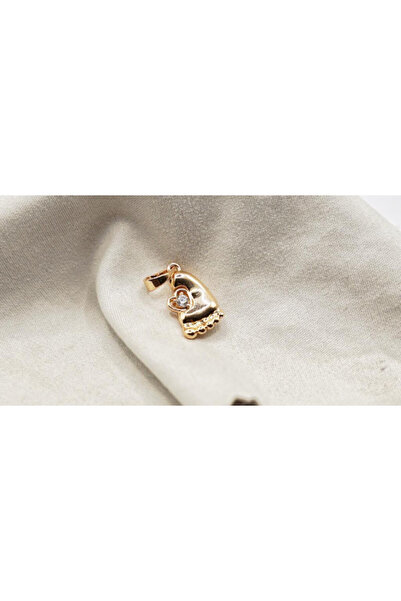 XUPING JEWELRY Baby Foot Pendant, 18k Gold Plated, Zirconia Stone