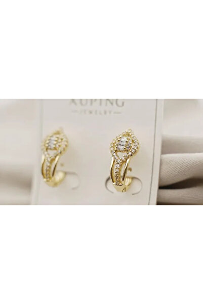 XUPING JEWELRY Cercei placați cu aur și pietre de zirconiu