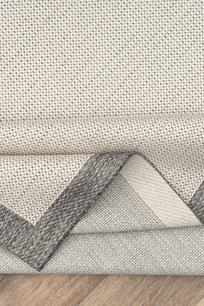 Loomina Home Gri-Krem Sisal Dokuma Halı, Makinede Yıkanabilir, Kaymaz Tabanlı...