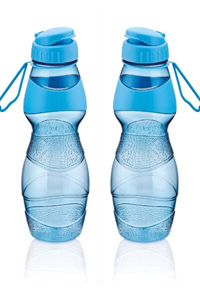 Generic طقم زجاجات مياه بلاستيكية من كلوكس، قطعتان، لون أزرق، للمدرسة أو الرياضة