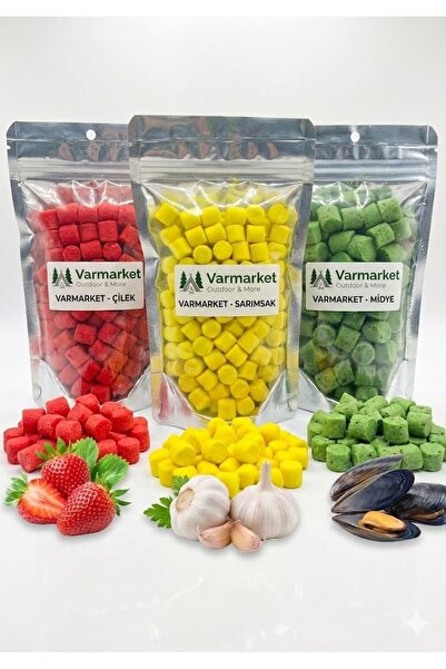 Asyaink Varmarket 3'lü Trofe Avcı Seti: Sarımsak + Midye + Çilek Sazan ve Yayın Hamuru (240gr Hazır İğne Yem