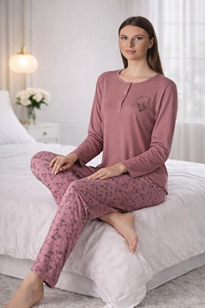 GAMDELLE MODA Kadın Çiçek Desenli Pijama Takım