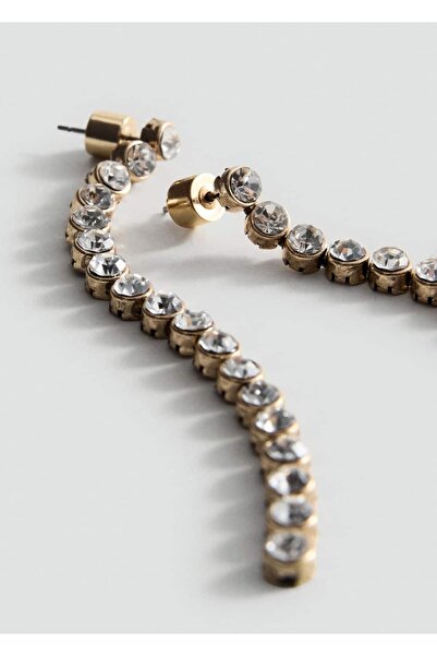 MANGO Woman Uzun kristal küpe