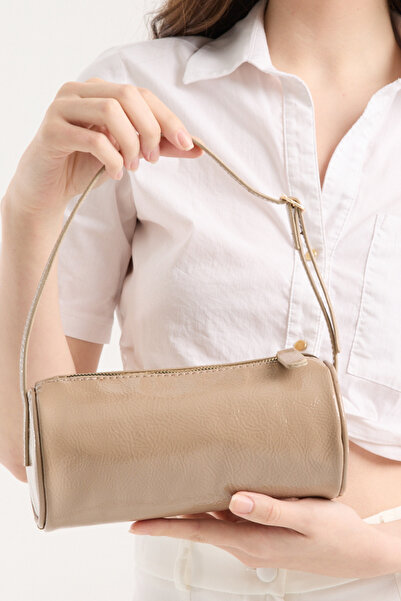 Çantaland Geantă de umăr și de mână, model cilindric, cu închidere cu fermoar