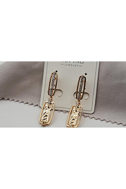 XUPING JEWELRY Cercei placați cu aur de 18k și cristale de zirconiu