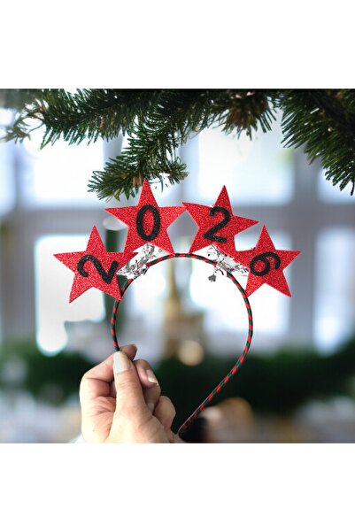 By G Tasarım تاج رأس السنة الجديدة 2026 بنجمة حمراء مكتوبة
