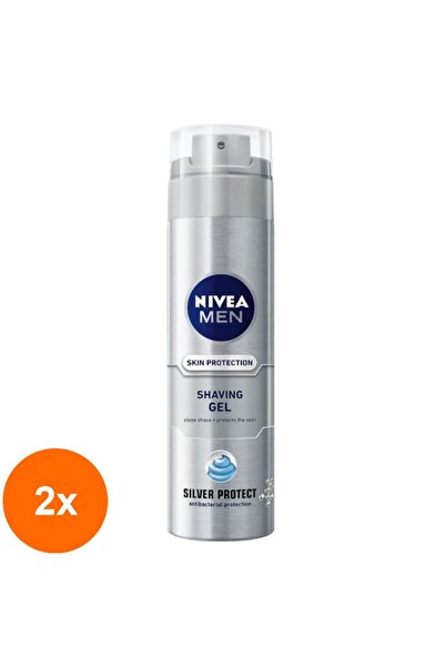 Nivea Men Set 2 x Gel de Ras Silver Protect 200 ml