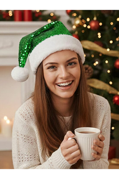 SOSYETEZGAHI Pălărie de Crăciun Nuel cu paiete care își schimbă culoarea
