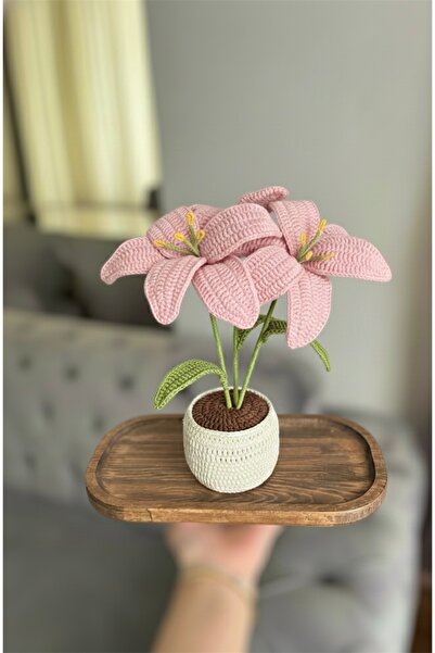 Zey's Amigurumi Örgü Çiçek Zambak Hediyelik Sevgililer günü, Anneler günü