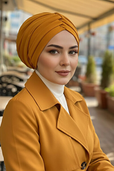 Aişe tesettür Hardal Büzgülü Salaş Bone