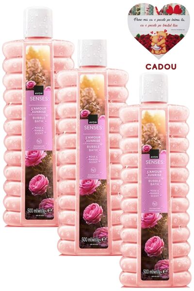 AVON L'Amour Sunrise bath foam, 3 x 500ml