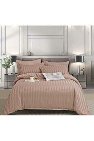 MHR Double Bed Linen Set, Deluxe Satin Finish with Elastic, 6 Pieces