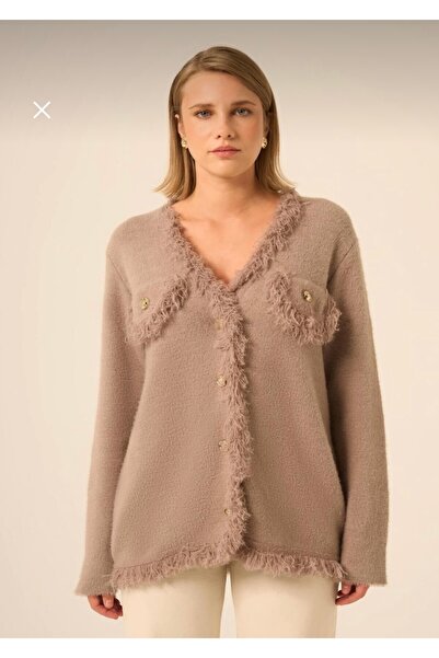 MODA S&S BZLİNE كارديجان مفصل بالشراشيب