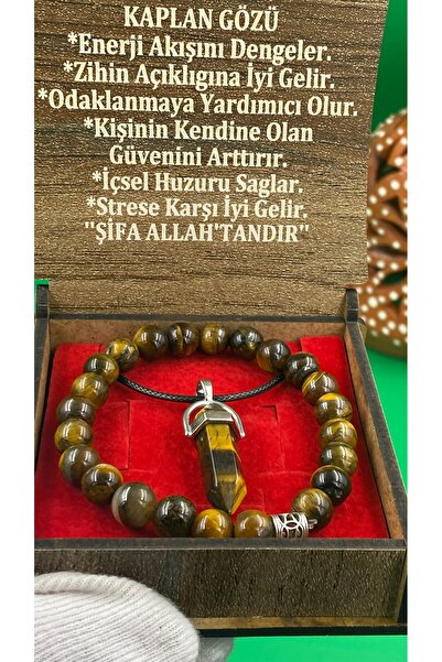 charmove ile kendinizi şımartın Tiger Eye Necklace Bracelet Natural Stone Set