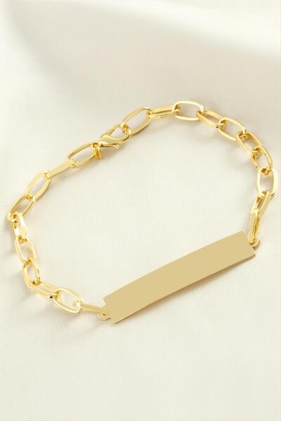 ZERO LAND 1612752749 اسم قابل للكتابة (205227) سوار معدني - أصفر