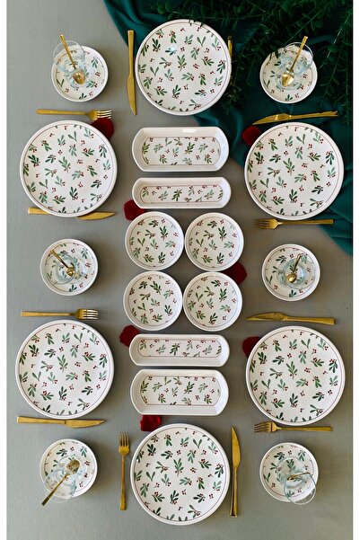 VENÜS HOME DECORATION Kokina model 6 kişilik 20 parça çay tabaklı kahvaltı ta...