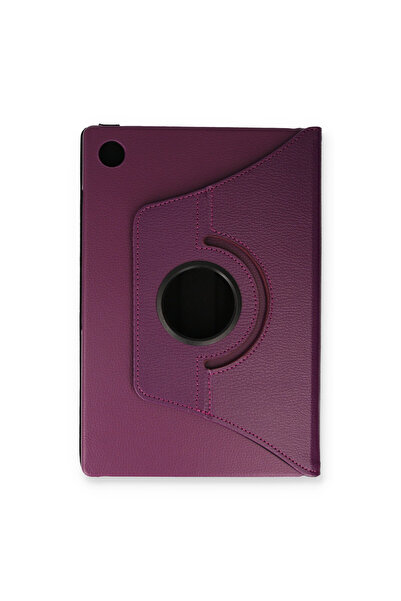 NewFace حافظة جلدية لجهاز جالاكسي تاب A9 بزاوية 360 درجة - لون البرقوق