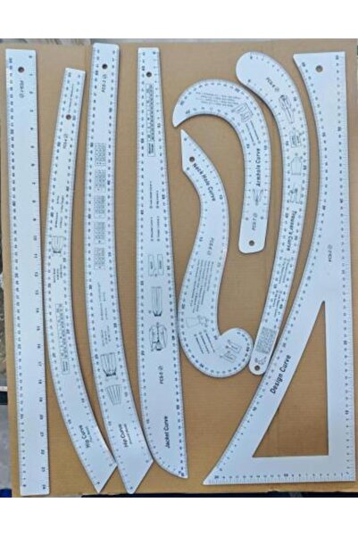 Gerenic 8-piece plastic tailoring ruler set