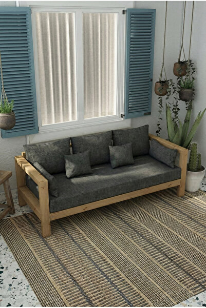 woodwork antalya SHEFIELD AHŞAP 3LÜ KANEPE