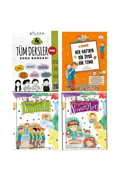 Bilfen Yayıncılık 4. Sınıf Pro Tüm Dersler Soru Bankası Zor Seviye Hikayelerl...