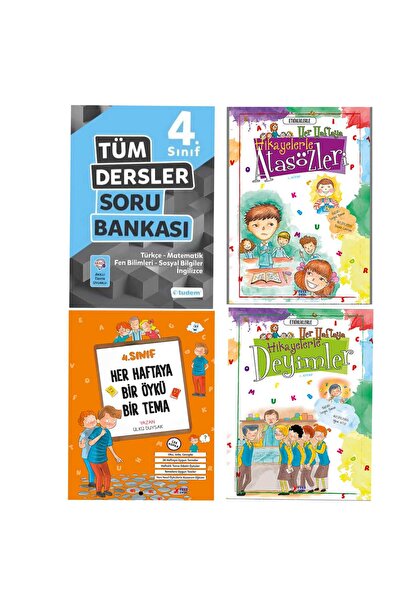 Tudem Yayınları 4. Sınıf Tüm Dersler Soru Bankası + Hikayelerle Atasözleri Ve...