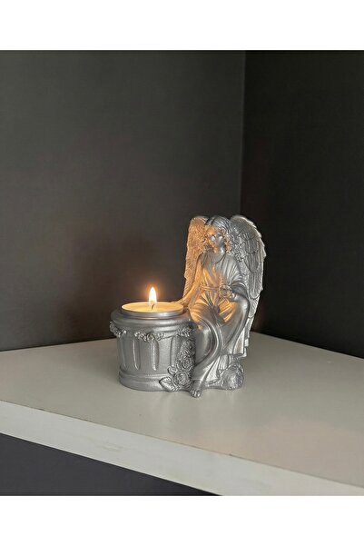 ZEROXO Dekoratif Melek Figürlü Tealight Mumluk - Estetik Tasarım Masaüstü Bib...