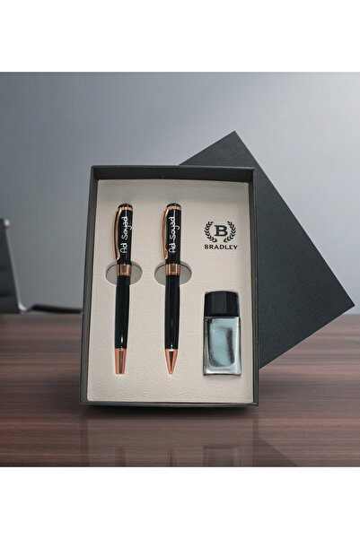 vegahediye v vega Kişiye Özel Bradley Rose Detaylı İkili Dolma Kalem ve Tüken...