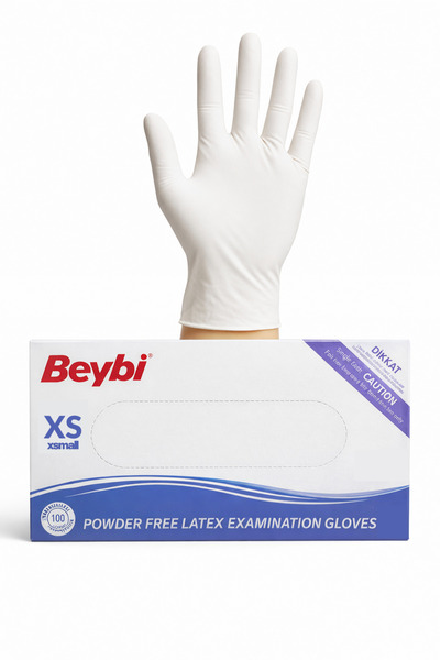 Medicalx Beybi Lateks Pudrasız Muayene Eldiveni 100’lük Kutu - Xsmall